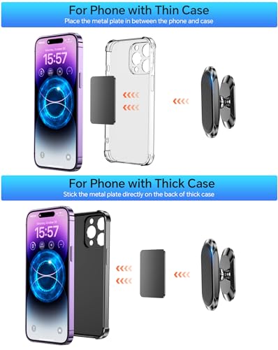 2 PACK】Magnetic phone holder for Car Dash Magnetic Car Mount for iphone (Black)