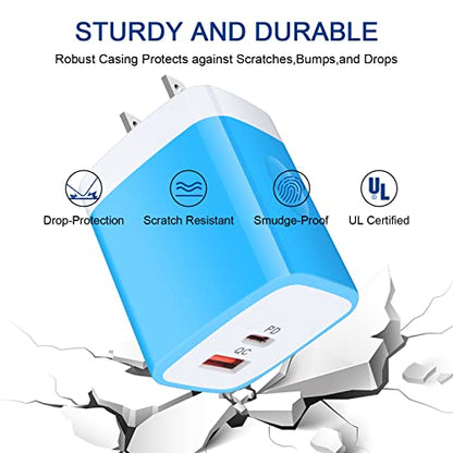 USB C Wall Charger (rose-red,blue,purple)