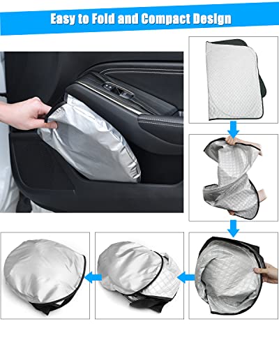 Windshield Sun Shade Compatible with GMC Sierra 1500 2500 3500 2019 2020 2021 2022 2023 (for GMC Sierra 2019-2024 - 5 Layer)