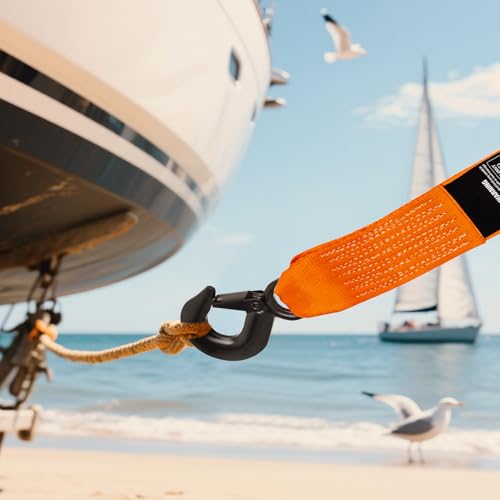Boat Trailer Winch Strap 2" x 20' with Steel Hook (2in x 20ft Boat Trailer Winch Strap)