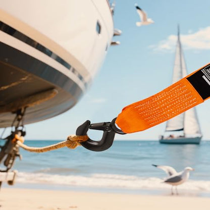 Boat Trailer Winch Strap 2" x 20' with Steel Hook (2in x 20ft Boat Trailer Winch Strap)