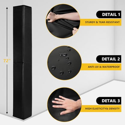 Wall Corner Guards & Edge Protector (6FT TALL 6in SIDES / Black)