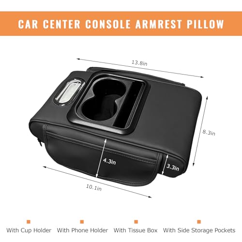 Car Center Console Armrest Pillow (Normal / Black)
