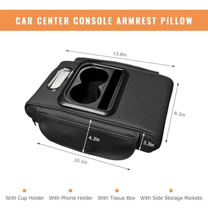 Car Center Console Armrest Pillow (Normal / Black)