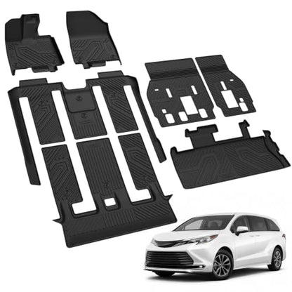 Floor Mats & Backrest & Trunk Mat for Toyota Sienna 7 Seat 2021