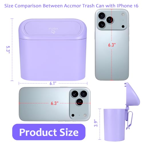 Car Trash Can with Lid (Purple)