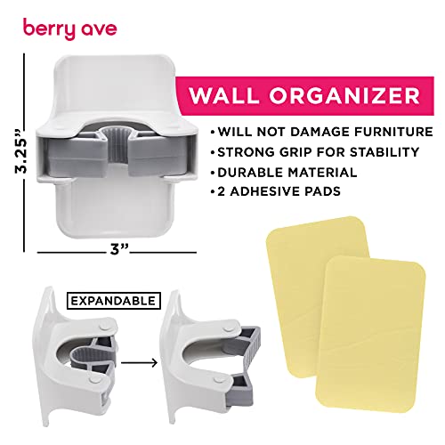 Combo 5 Slot Broom Holder w (1 Pack w/ Small Broom Holder / Grey)
