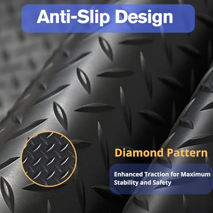 4x6FT Flooring Roll Diamond Plate Rubber Garage Floor Mat (4X6 Feet)