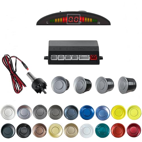 Parking Sensor Kit Backup Sensor Kit Reverse Sensor for Car 18 Color Options for Probes Adjustable Alarm Volume Professional Sensore de Reversa para Carro Safe Driving Assistant (Light Grey)