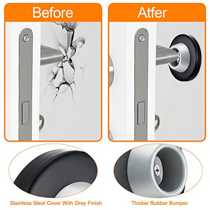 Wall Door Stopper (Silver, Black)