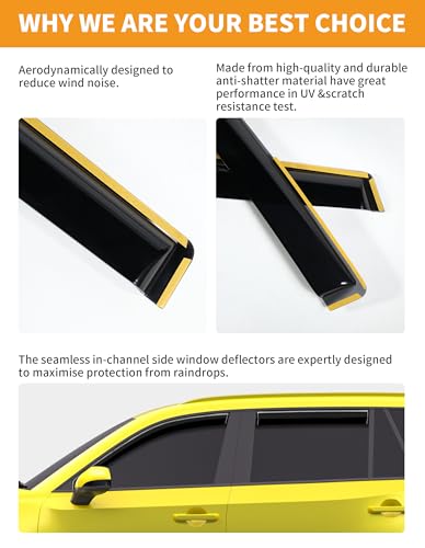 Window Visors Rain Guards for Toyota Grand Highlander 2024 (Fit for 2024-2026 Toyota Grand Highlander)