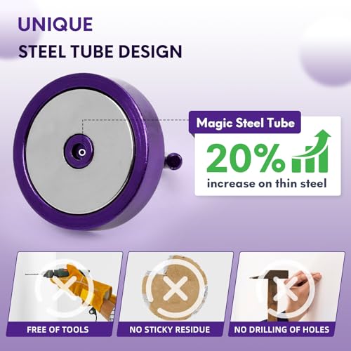 Magnetic Hooks Steel Tube Design for Cruise (Purple / 100lb Magnetic Hooks)