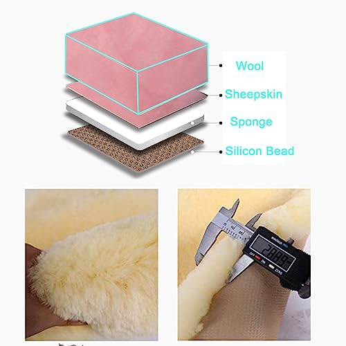 Pink Genuine Sheepskin Car Rear Seat Cover for Fuzzy Back Cushion (Pink)