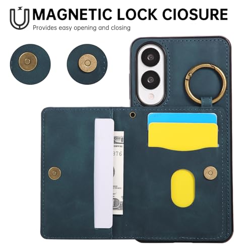 Compatible with Samsung Galaxy S25 Edge Wallet Case Screen Protector Crossbody Shoulder Strap Ring Buckle Stand Card Holder Magnetic Car Mount Phone Cover for S25Edge 25S S 25 25Edge Women Men Green (Green / for S25 edge)