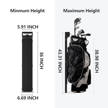 Wall Mount Golf Bag Storage Rack (Black)