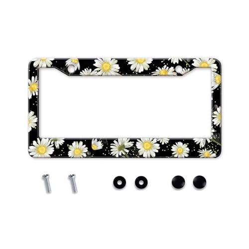 Daisy Flowers Car License Plate Frame (Daisy Flower)