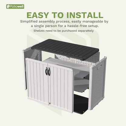 26 Cu.ft Plastic Outdoor Storage Cabinet (White / 26 Cu FT Cabinet)