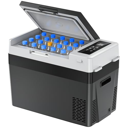 12 Volt Refrigerator 12V Car Fridge 32QT Portable Freezer Compressor Cooler (Black / 32QT)