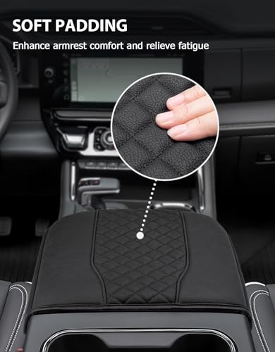 Center Console Cover for Chevy Silverado & GMC Sierra 1500 Accessories 2019 (Bucket Seat, Silverado & Sierra 2019-2026 etc. / Black)