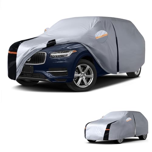 Multi Layer Car Cover Custom Fit for Volvo XC90 (W.Custom Fit Volovo XC90 / White Car Cover)