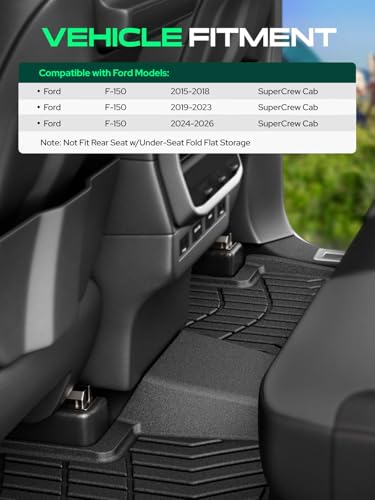 Automotive Floor Mats for Ford F (2015-2026 Ford F-150 3 pieces)