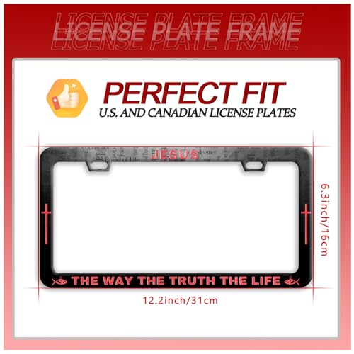 Jesus The Way The Truth The Life Christian License Plate Frame for US Cars (Jesus Christian)