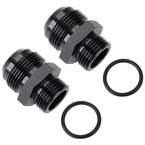 16AN Male Flare to 12AN ORB O (16AN to 12AN ORB / Black - 2PCS)