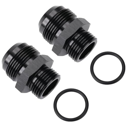 16AN Male Flare to 12AN ORB O (16AN to 12AN ORB / Black - 2PCS)