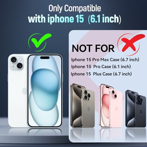 Heavy Duty Phone Case for iPhone 15Case with Camera Cover (★ iPhone 15 【6.1 inches】 / Purple)