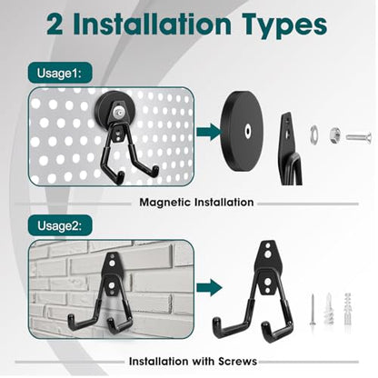 2 Pcs Storage Utility Magnets Hanging Hook with Anti