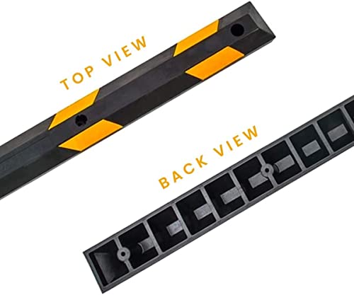 Rubber Parking Curb Garage Car Stopper (black/yellow 12pack)