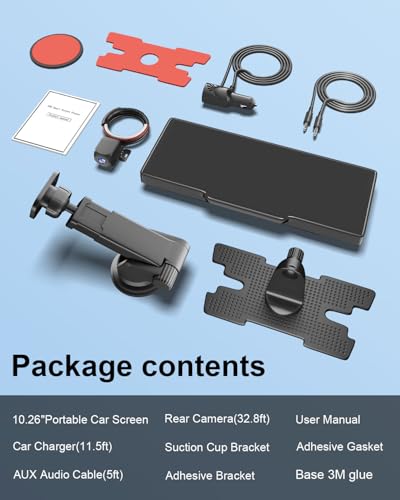HK5 Carplay Screen for Car (Dual-mount with backup camera)