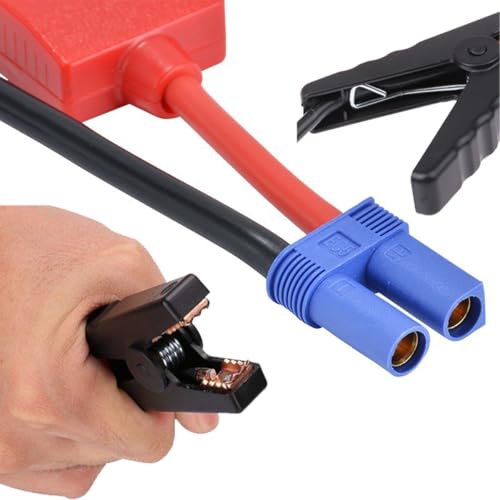 EC5 Jump Starter Cable with Battery Clamps for 12V Emergency Portable 10AWG Car Jump Start Battery Booster Cable Replacement Alligator Clips (EC5-Anti reverse charging)