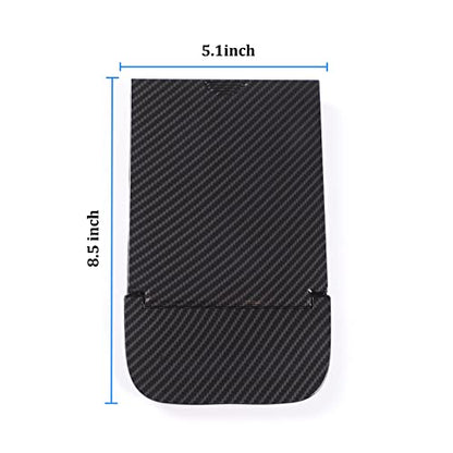 Black ABS Car Center Console Dash Table Storage Tray Compatible with Toyota Tundra 2014 (Carbon fiber pattern)