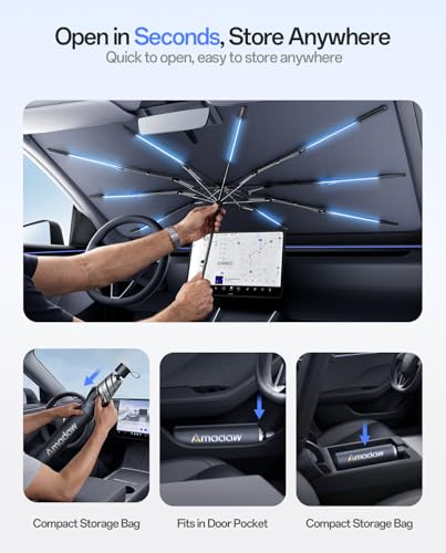 Car Windshield Sun Shade Umbrella for Model Y 2020~2026 (For Tesla / For Model Y 2020~2026)