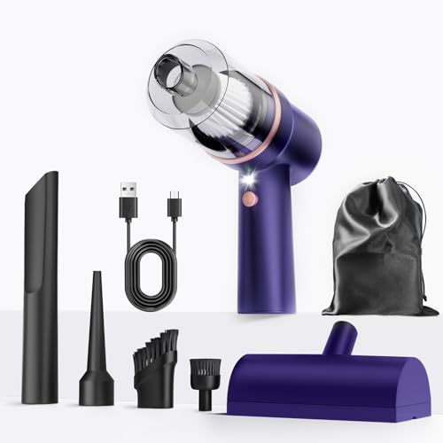 Mini Vacuum Cleaner Cordless with LED Light (Blue)