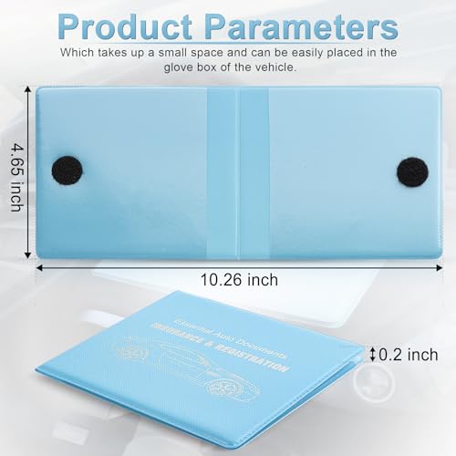Car Registration and Insurance Card Holder (Mesh Texture Light blue)