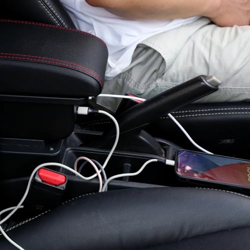 Car Armrest Box for Toyota Yaris (Red Line)