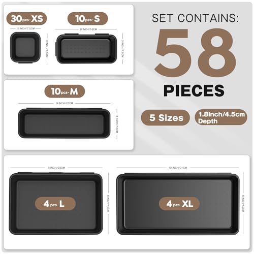 5 Size】 Tool Box Organizer Tray Divider Set (58pcs-5 Size)
