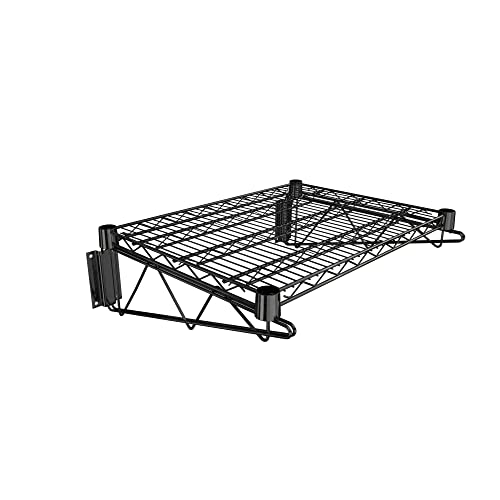 18" x 24" Black Epoxy Wire Wall Mount Shelf (Black / 18" x 24")