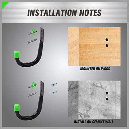 SWANLAKE Heavy Duty Garage Storage Utility Hooks (Green)