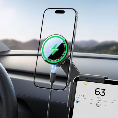 Tesla Phone Mount Charger for Model 3 and Y Strongest N55 Magnet (0.43inch)