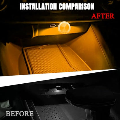 4PCS USB LED Car Interior Atmosphere Lamp (Yellow)