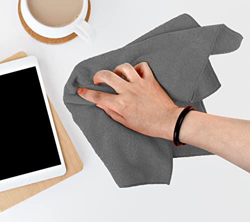 Microfiber Cleaning Cloths (Pack of 36 - 16x16 Inches / Grey)