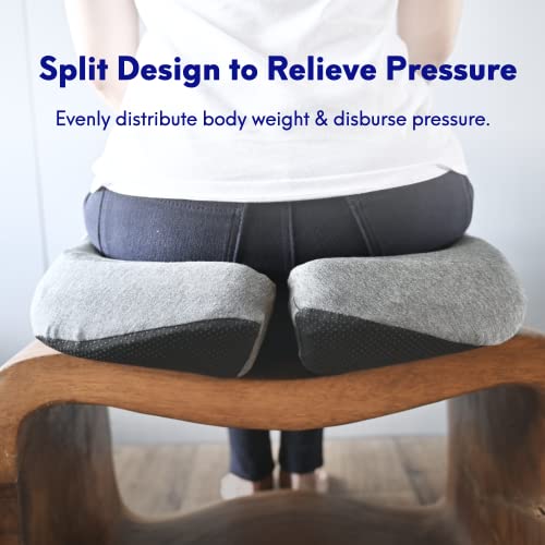 Patented Pressure Relief Seat Cushion for Long Sitting Hours on Office (Gray)
