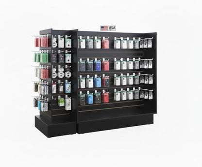 H Unit Slatwall Gondola Display (Black)