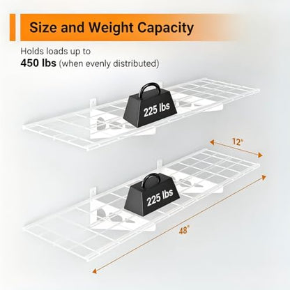 Garage Shelving (White / 2 pack-1x4 ft)