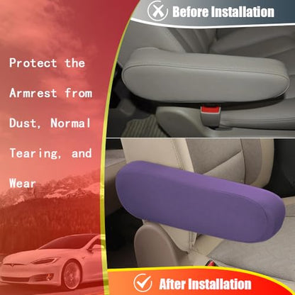 2PC Car Front Seat Armrest Covers (Purple-2PC)