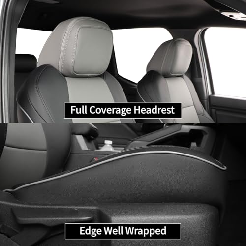 Tacoma Seat Covers Custom Fit for Toyota Tacoma (Leather (Black/Gray) / 2024-2026 Tacoma (Hybrid) Full Set)