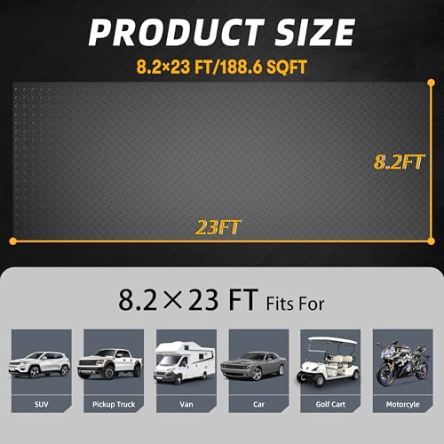 8.2 x 23 ft Garage Floor Mat (Black / 8.2 x 23 ft)
